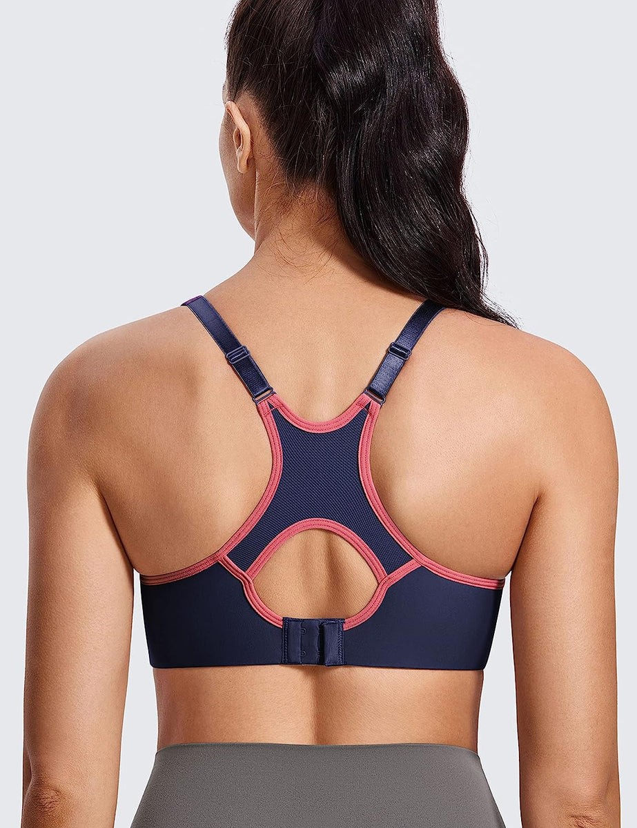 SYROKAN Womens Full Support High Impact Racerback Lightly Lined