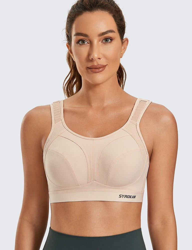 SYROKAN Full Coverage Sports Bras for Women High Palestine