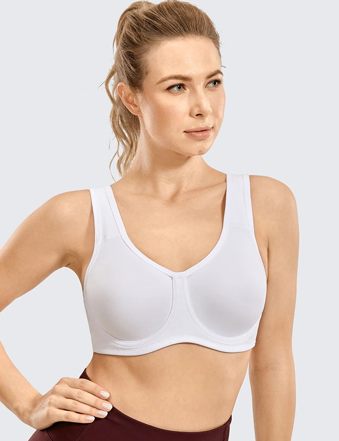SYROKAN Women's Max Control Solid High Impact Plus Size Underwire Sports Bra  Conch Shell 38D price in UAE,  UAE